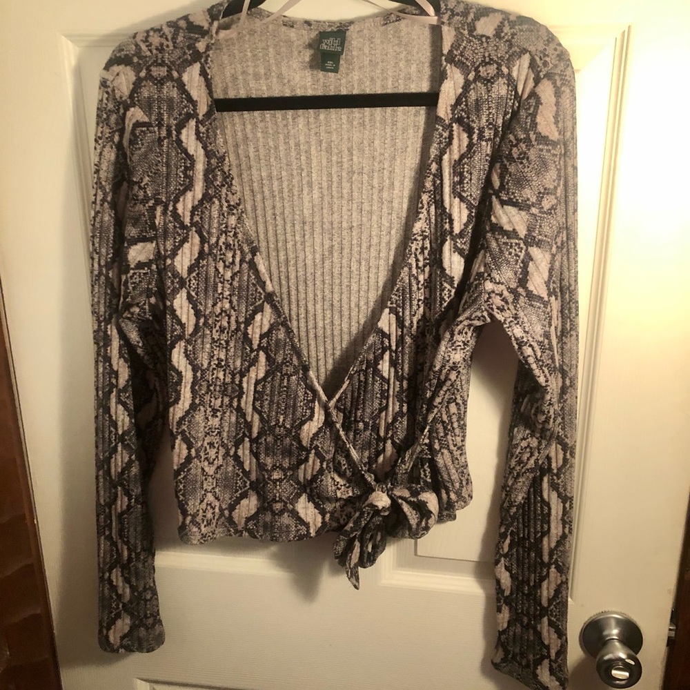 Wild Fable Snake Print Wrap Crop Top XXL
